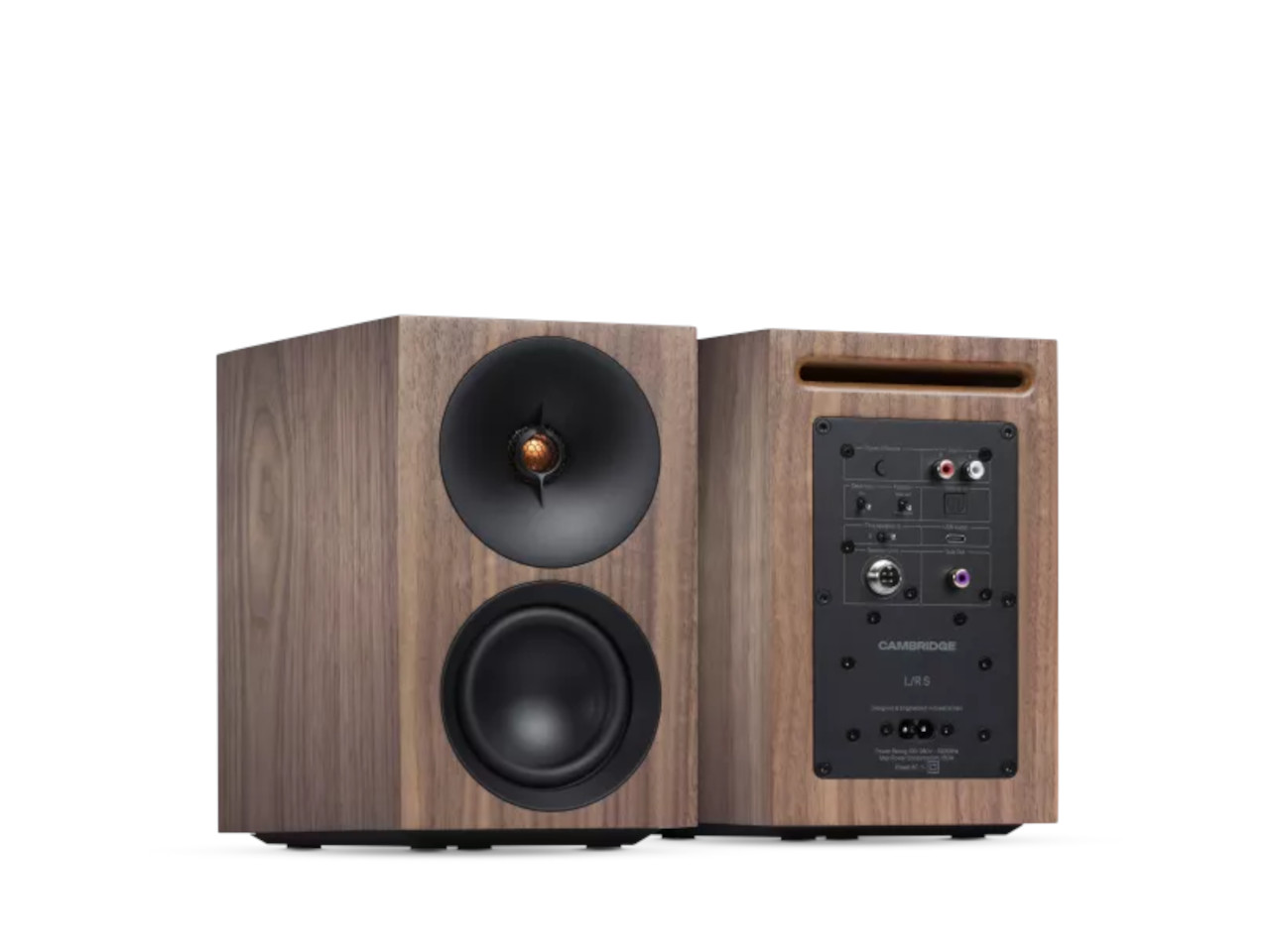 Studio Monitor, Holzgehäuse, Zweiwege-Lautsprecher, Rückseite, Anschlüsse
