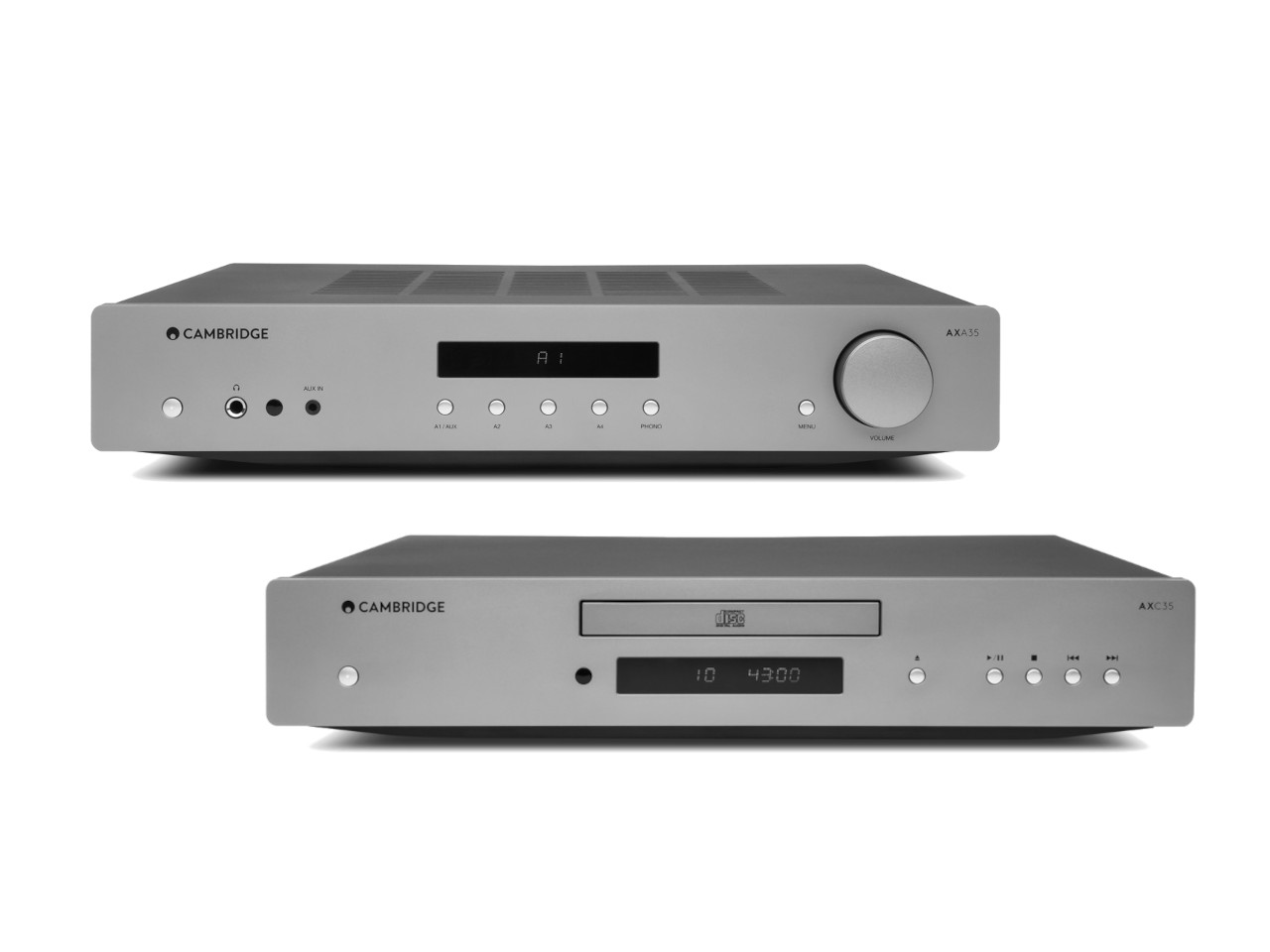 hifi-empfänger, cambridge, silber, rackmount, cd-player