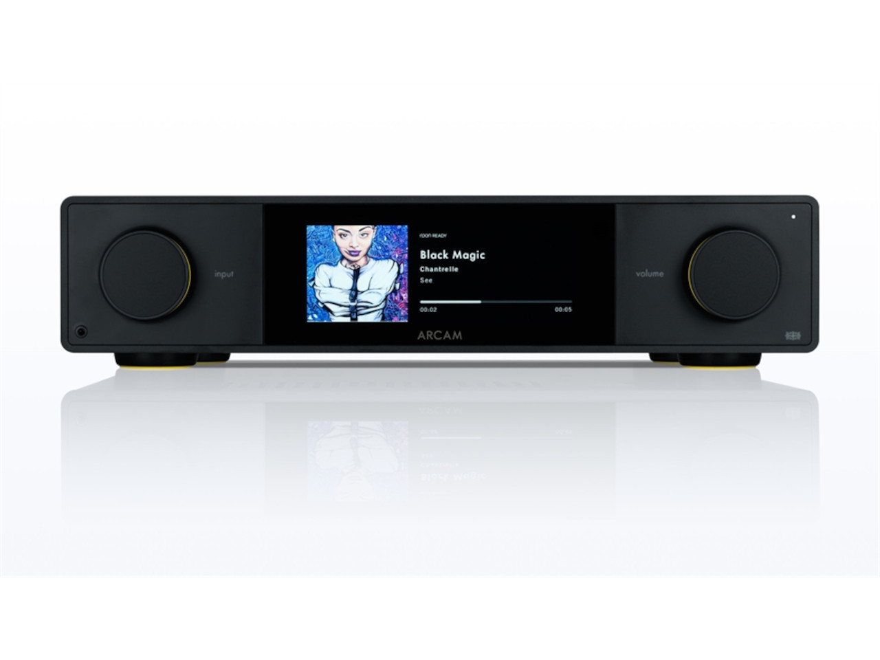 Hifi-Verstärker, All-in-One Stereo, Touchscreen-Display, Schwarz, Rundregler