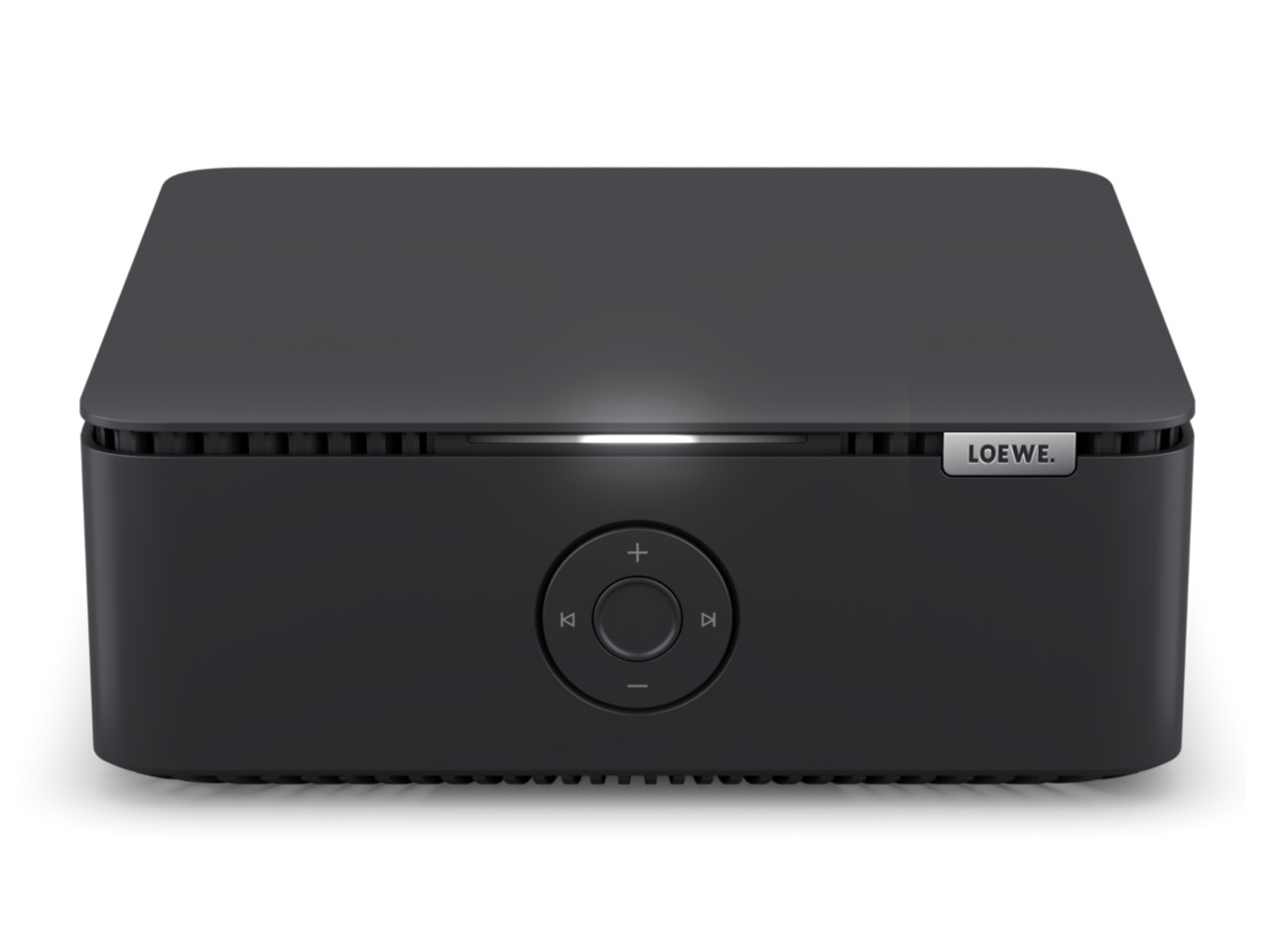 portabler Lautsprecher, Bluetooth-Lautsprecher, schwarz, Bedienknopf, Loewe