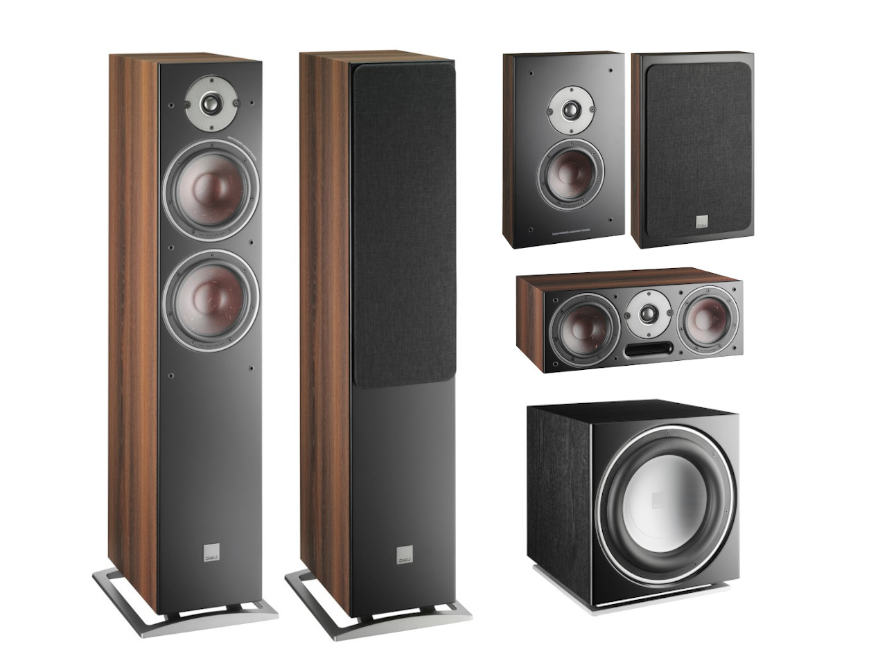 Lautsprecher, Standlautsprecher, Holzoptik, Schwarz, Audiosystem