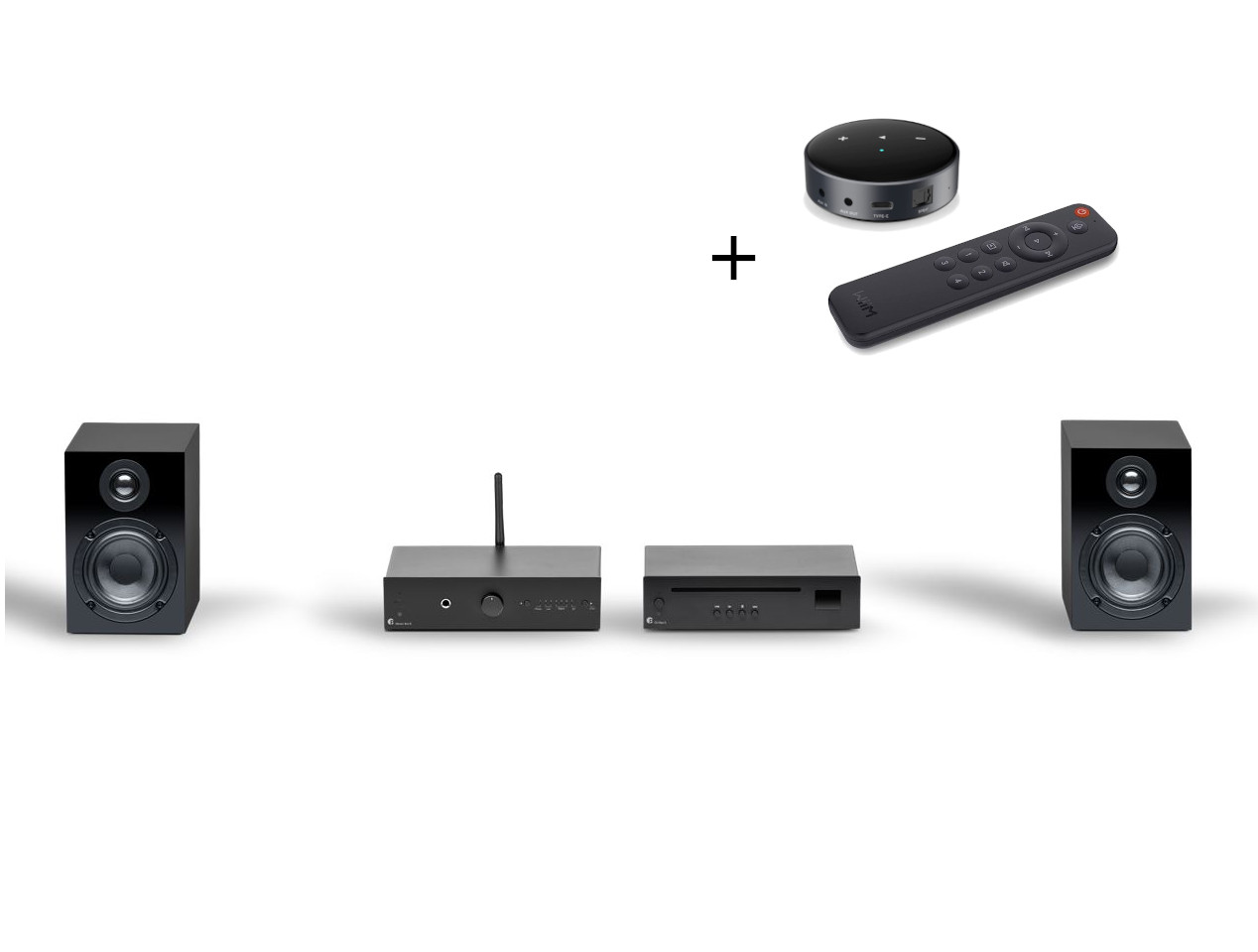 Pro-Ject Stereo Set E CD / WiiM Mini Bundle Black Elektronik, Sprecher, Fernbedienung, Heimkino