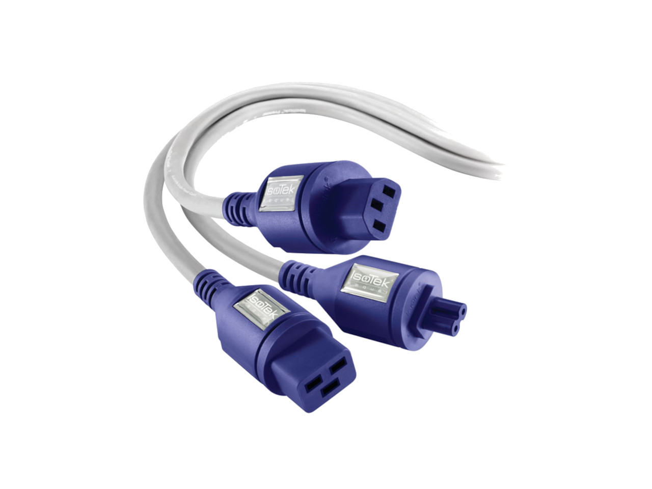 Schuko-Adapter, Verlängerungskabel, Dreipolig, Kaltkontakt, Schwarz-Blau