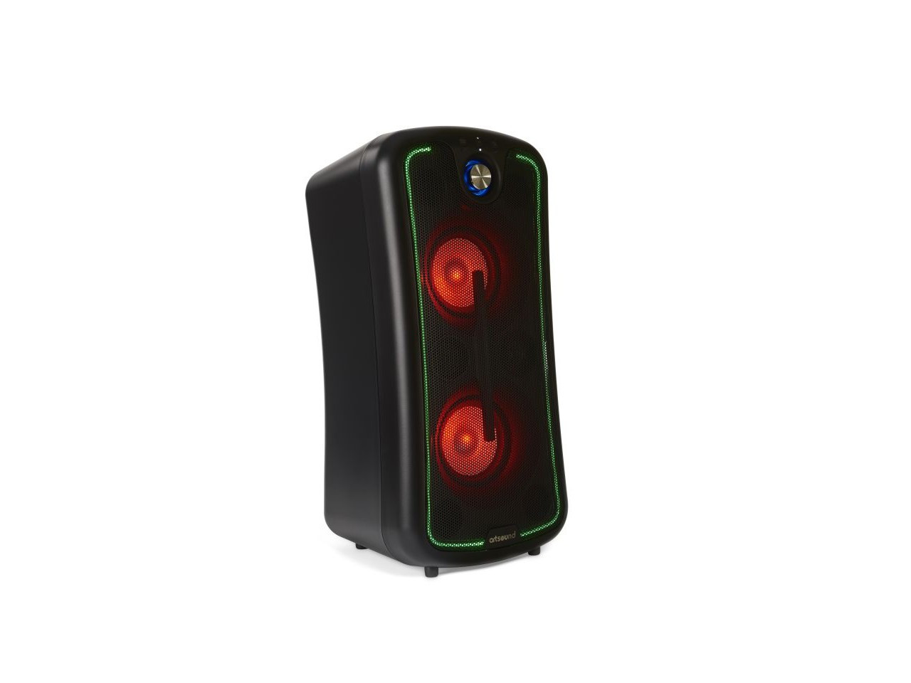 Lautsprecher, tragbarer Lautsprecher, LED-Beleuchtung, rote Lautsprecher, Gitteroberfläche