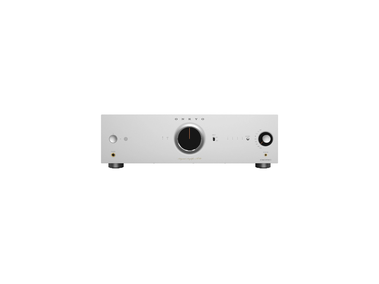 stereo verstärker, audio verstärker, Silber finish, großer knop, vorderes panel