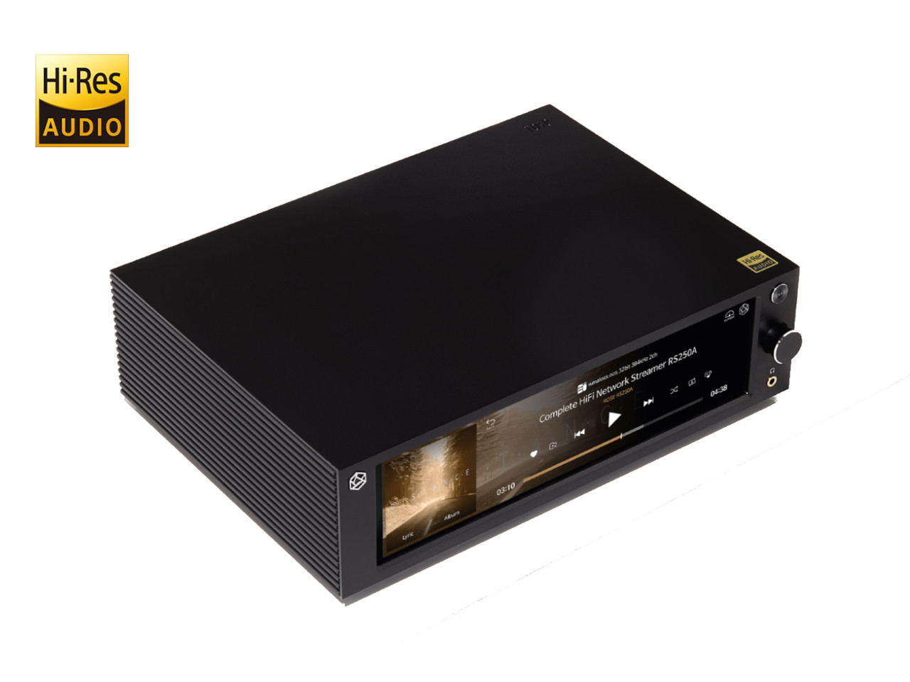 Hi-Res Audio, Netzwerk-Streamer, schwarzes Gerät, Touchscreen Anzeige, Rack-tauglich