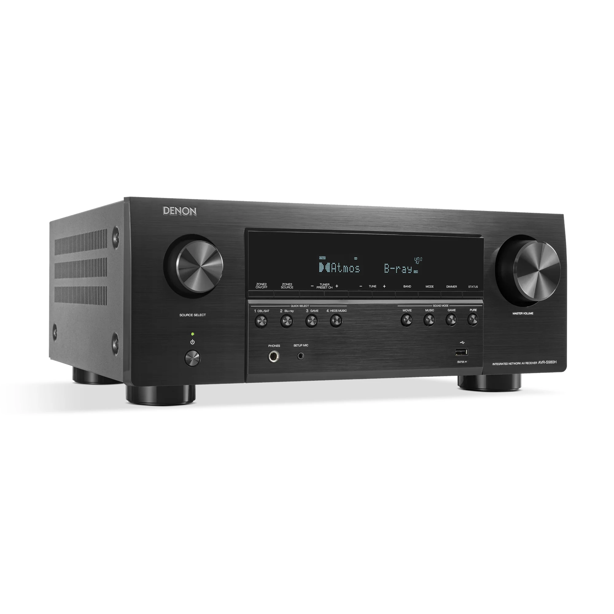 Hifi-Verstärker, Stereo-Anlage, Digital-Display, Schwarz, Knöpfe