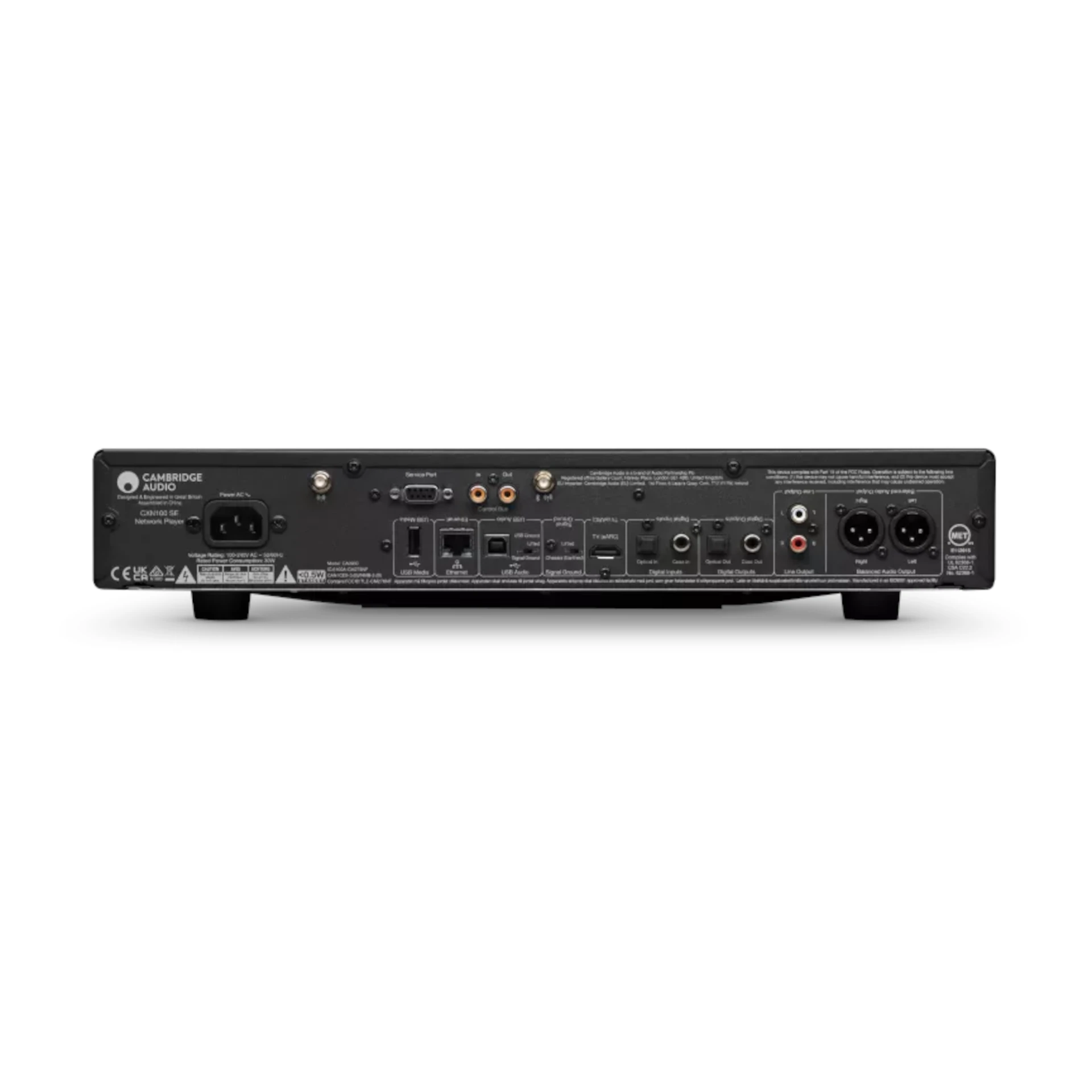 AV-Receiver, Rückseite, RCA-Eingänge, XLR-Eingänge, Netzschalter