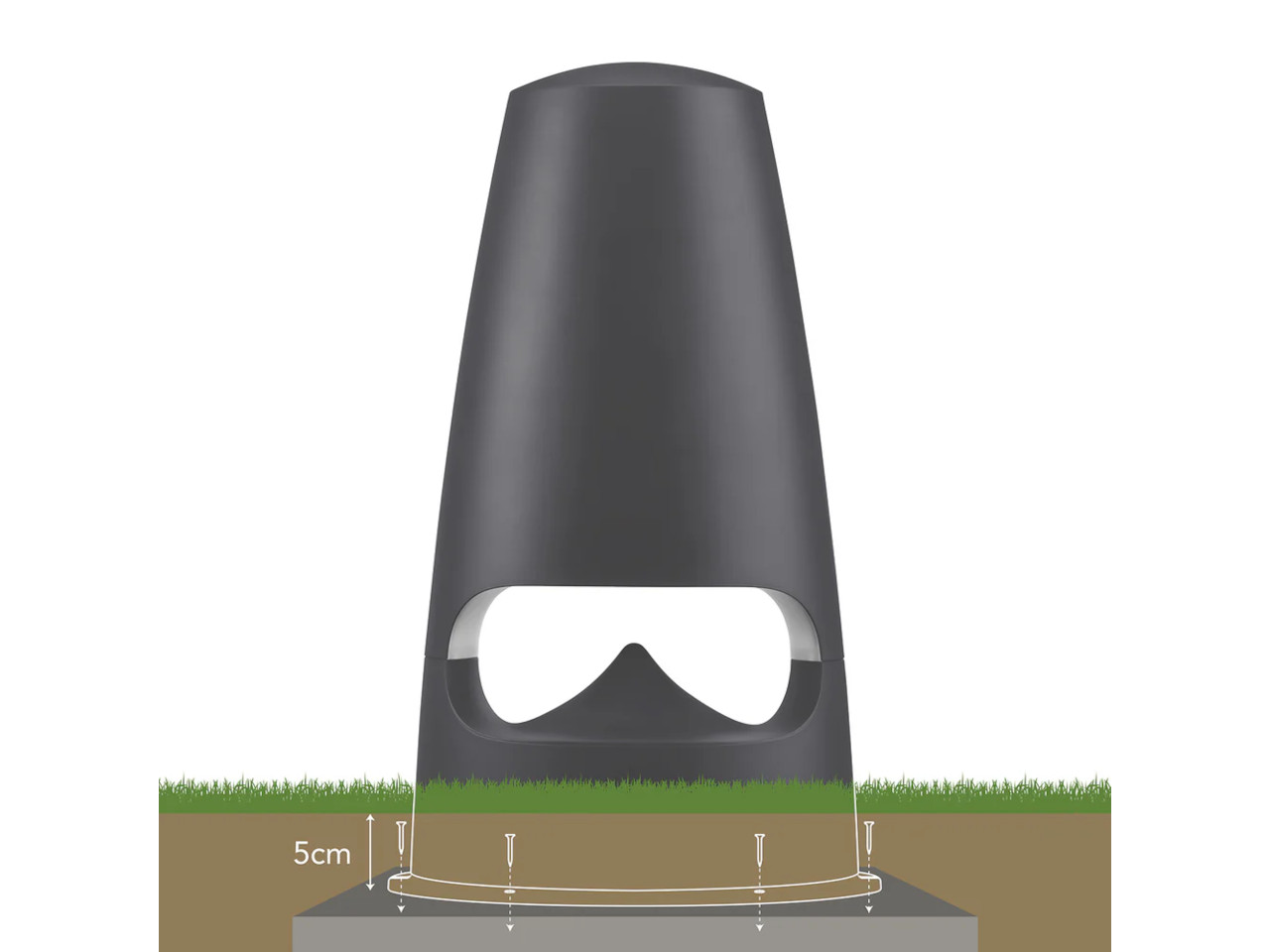 grillkegel, rasengrill, garten, schutzhut, bodenhaken