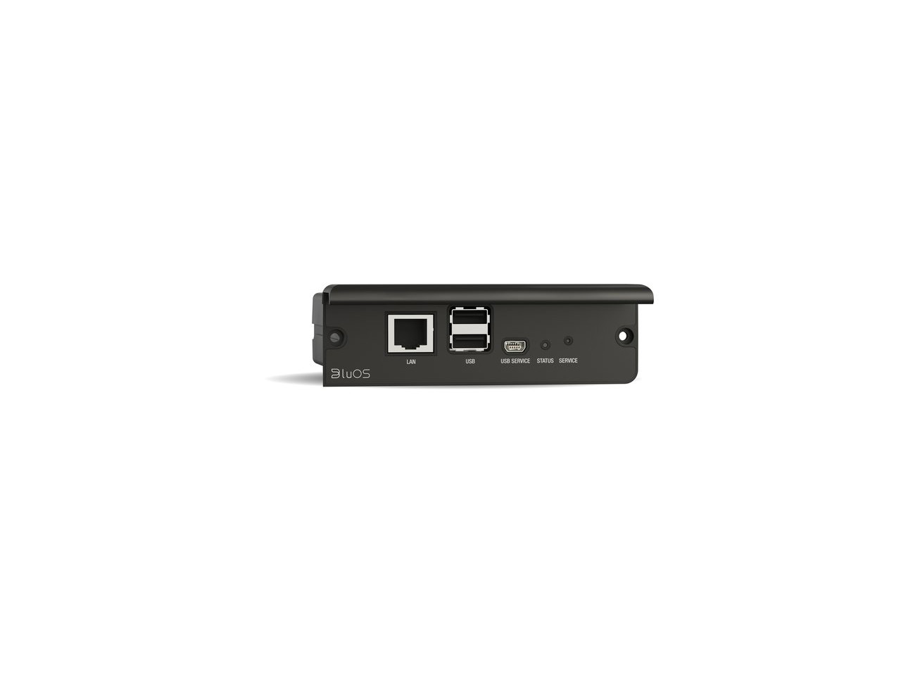 Netzwerkgerät, LAN-Port, USB-Anschlüsse, Mini-PC, schwarze Gehäuse