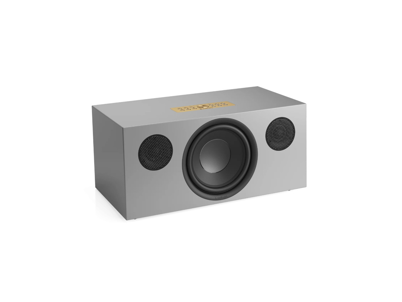 subwoofer, lautsprecher, grau, zentraler treiber, seitliche hochtöner