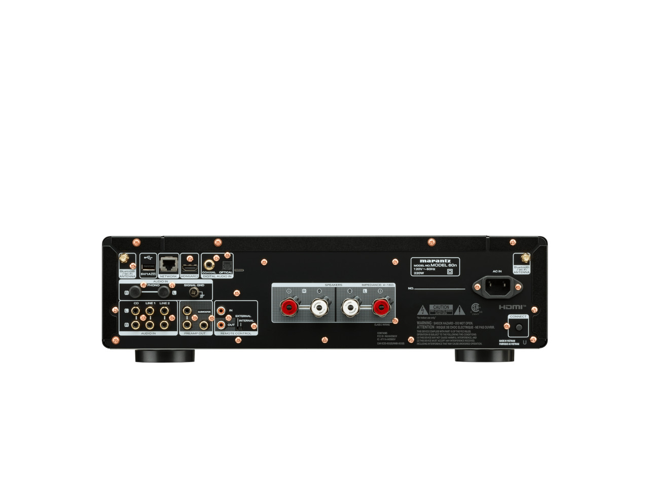 AV-Receiver, Rückseite, RCA-Anschlüsse, HDMI-Eingang, Netzanschluss