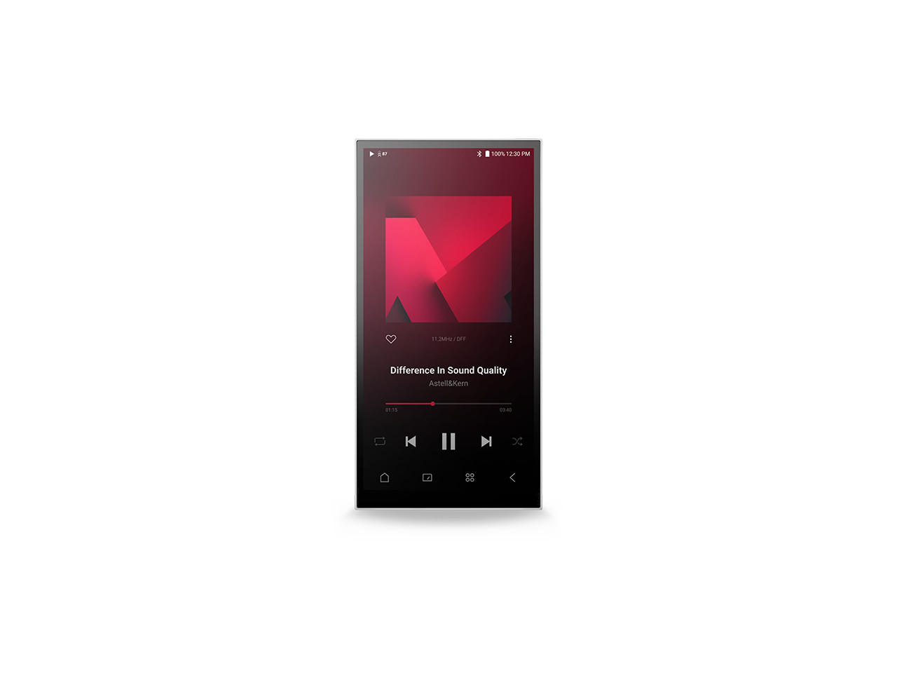 smartphone, musik-player, schwarzes gerät, touchscreen, roter hintergrund