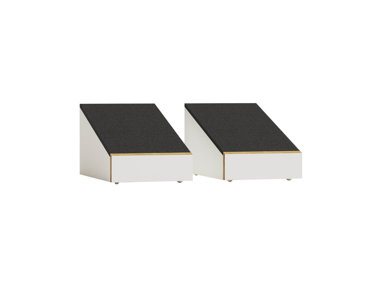 sofa, sectional, schwarz, weiße grundplatte, holzverzierungen