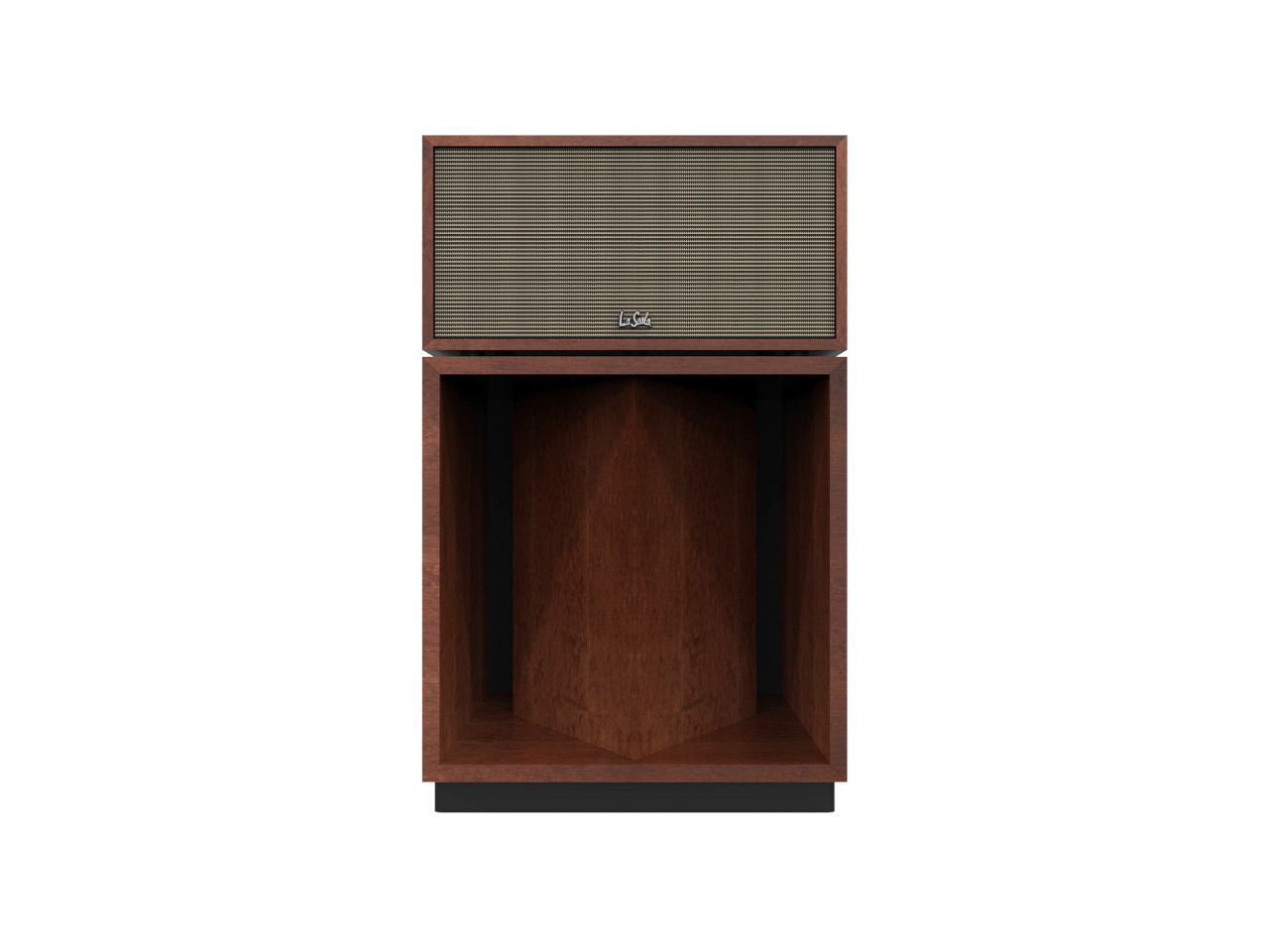 Box Speaker, Holzgehäuse, Grill, Braun, gekanter Innenraum