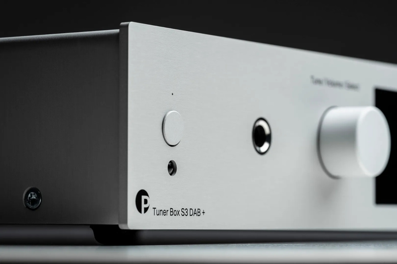Tuner Box, DAB+, Audio Receiver, Metallfront, Drehknopf