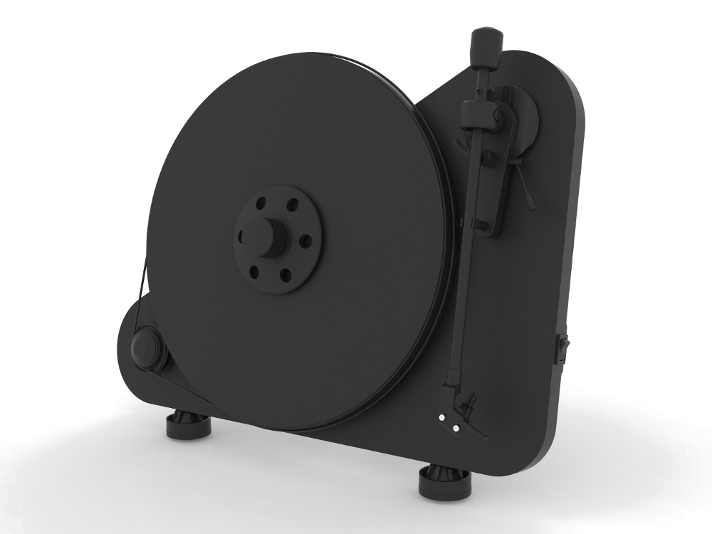 project_vte_r-schwarz Audiophiler "Plug & Play"-Plattenspieler mit Wandmontageoption
