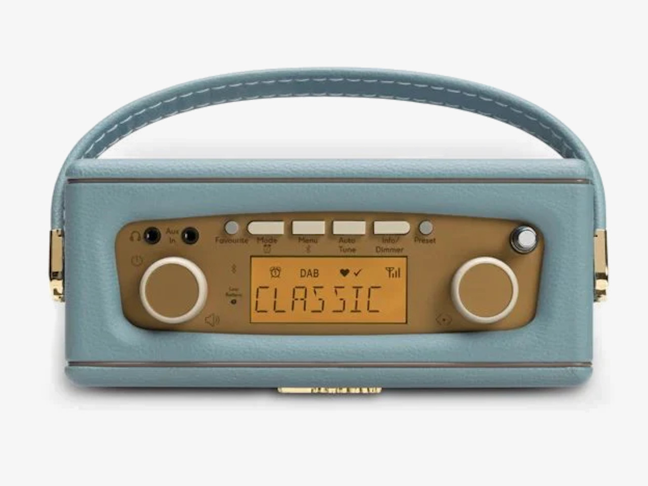 Portable radio, Digital display, Blue case, Carrying handle, DAB radio