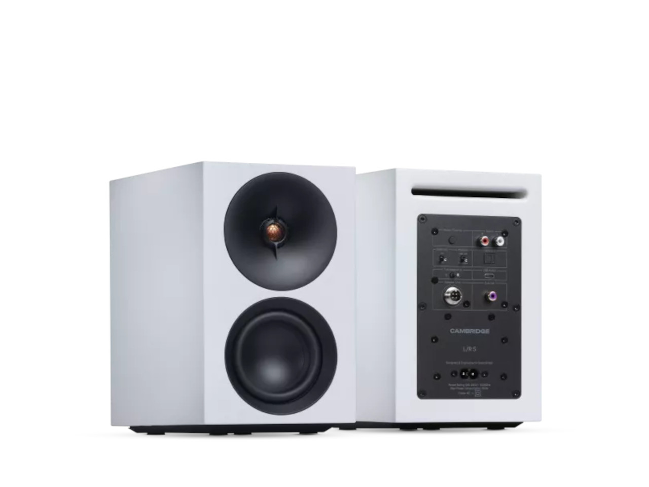 Lautsprecher, Studio Monitor, Aktiv, Weiße Gehäuse, Rückseite Anschlüsse