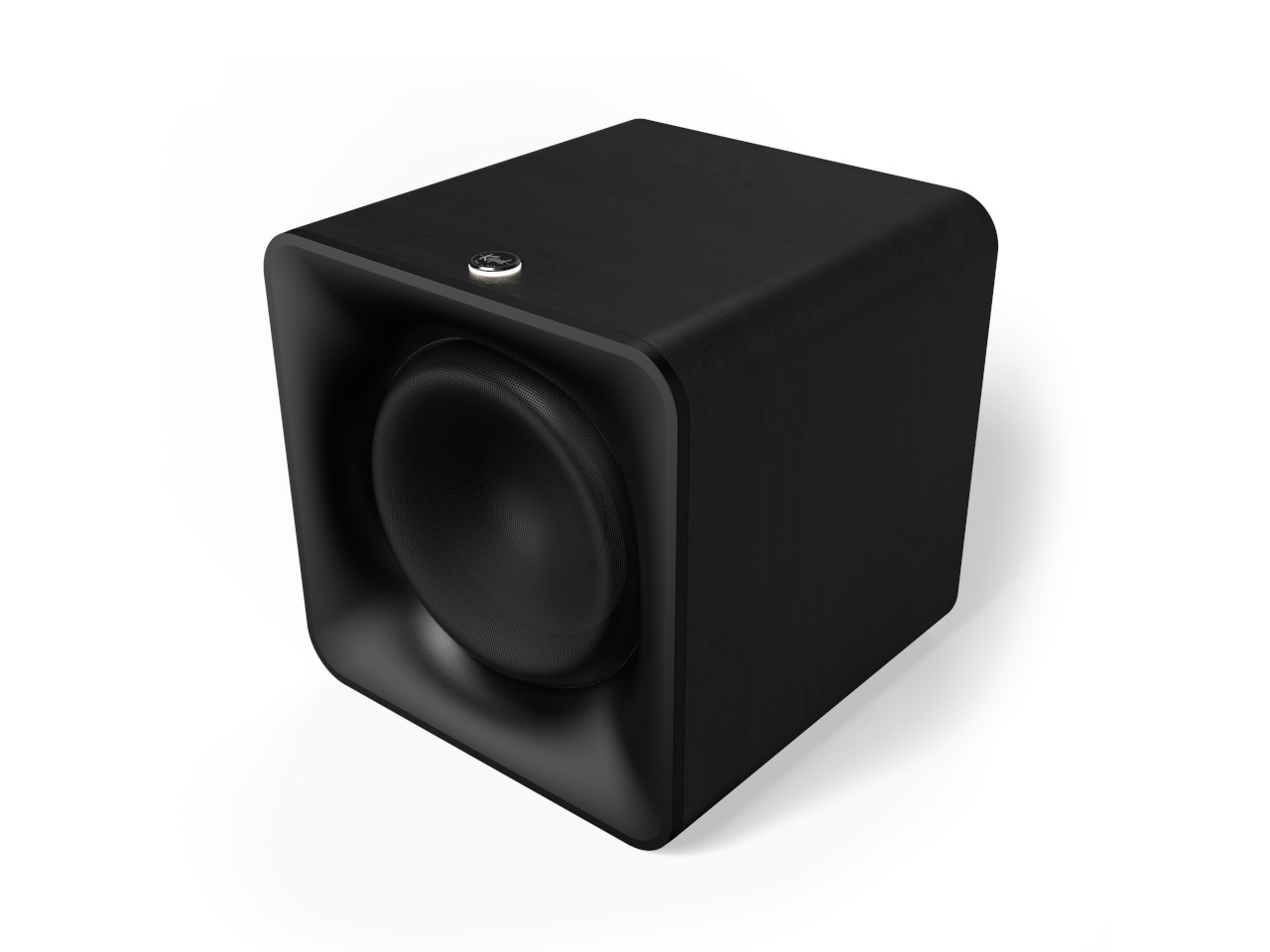 subwoofer, lautsprecher, kabinett, schwarz, holzoptik
