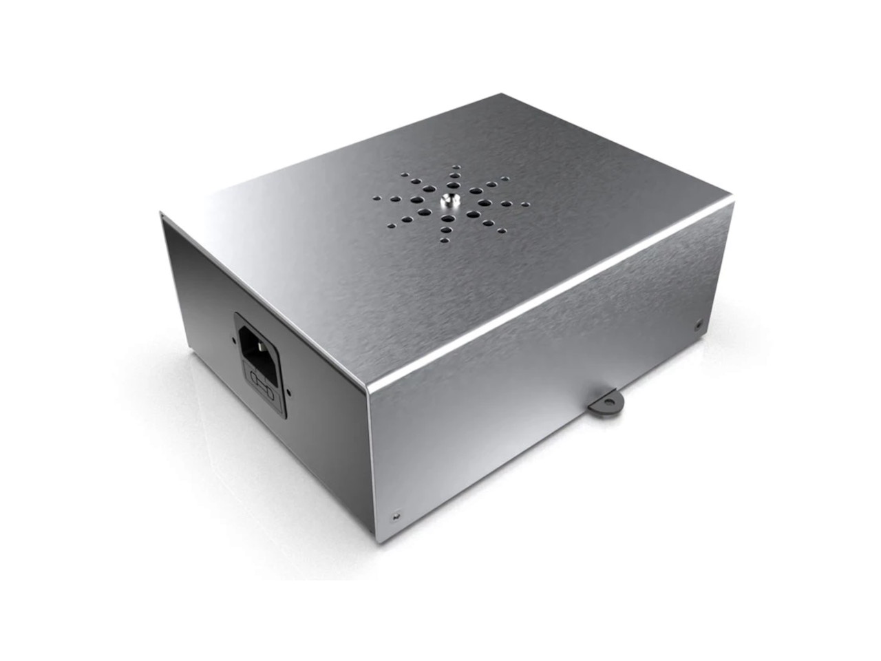 stahlgehäuse, usb-c power, metallbox, lüftungsgitter, netzanschluss