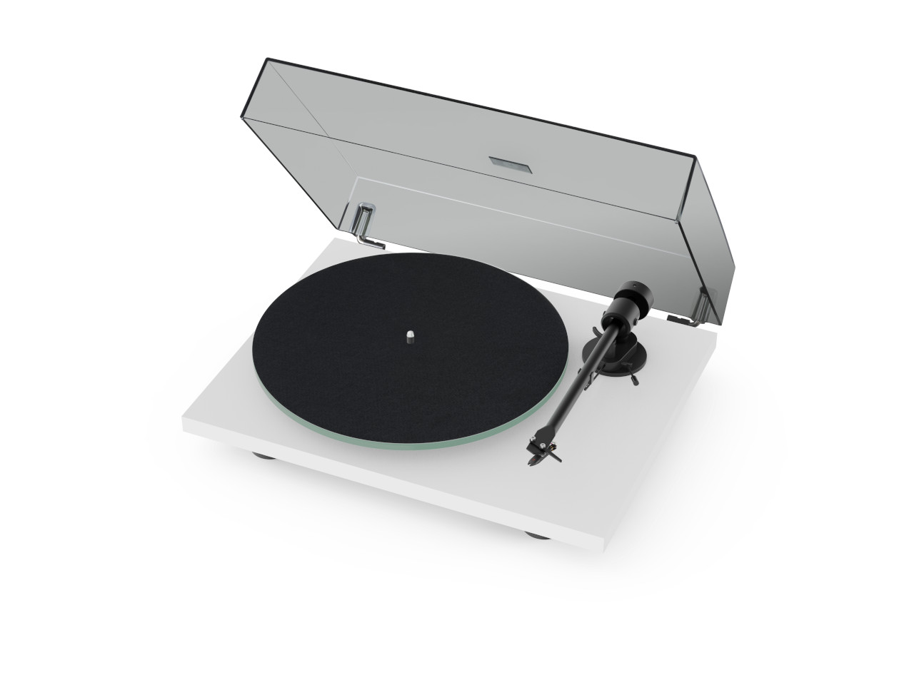 turntable, vinylspieler, weiss, tonarm, deckel