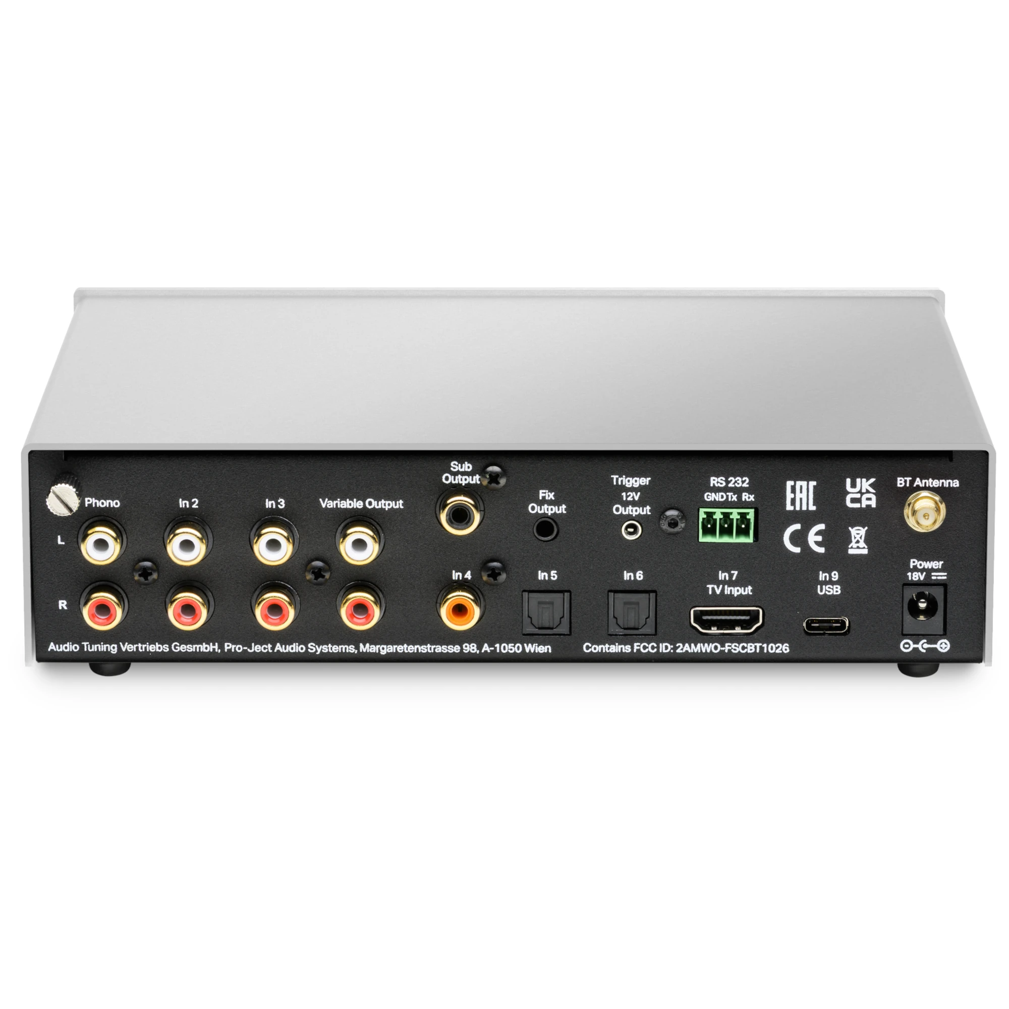 AV-Receiver, RCA-Ein-Output, HDMI, USB, Netzteil 18V