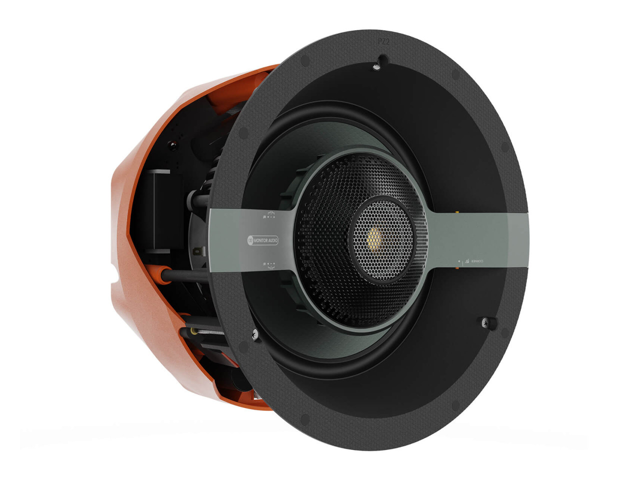 Lautsprecher, Kopfhörer, In-Wall-Design, Offener Gröner, Gehäuse-orange