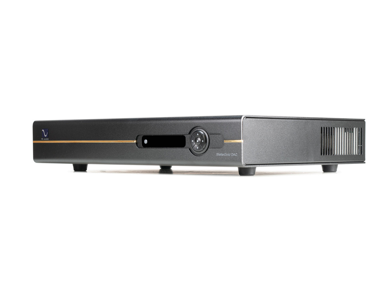 stereo DAC, Blu-ray-Player, Medienplayer, schwarzes chassis, goldener Akzent