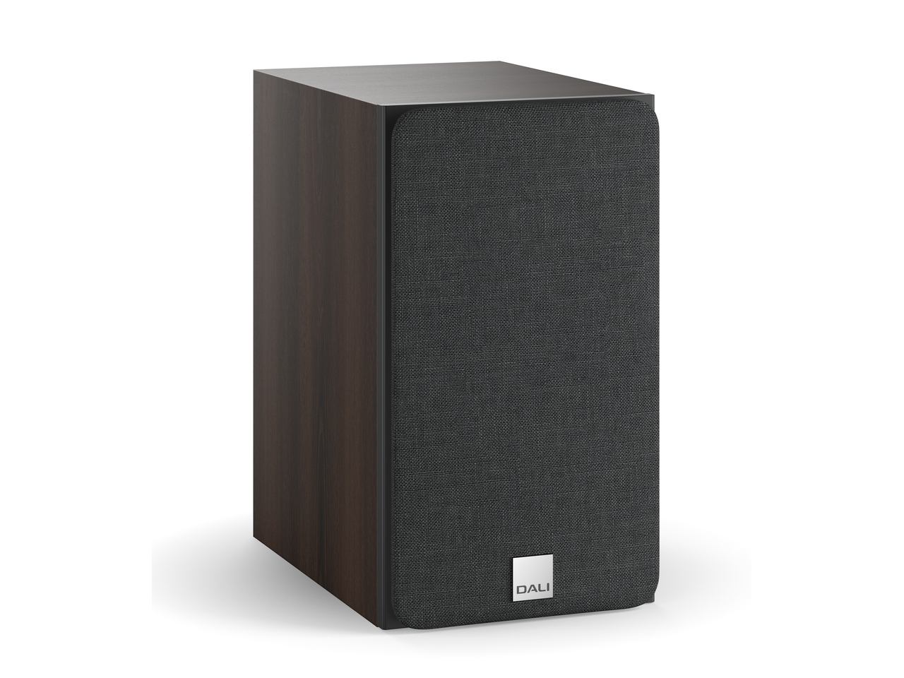 hoher Lautsprecher, Standlautsprecher, Holzgehäuse, schwarzer Stoff, DALI Marke