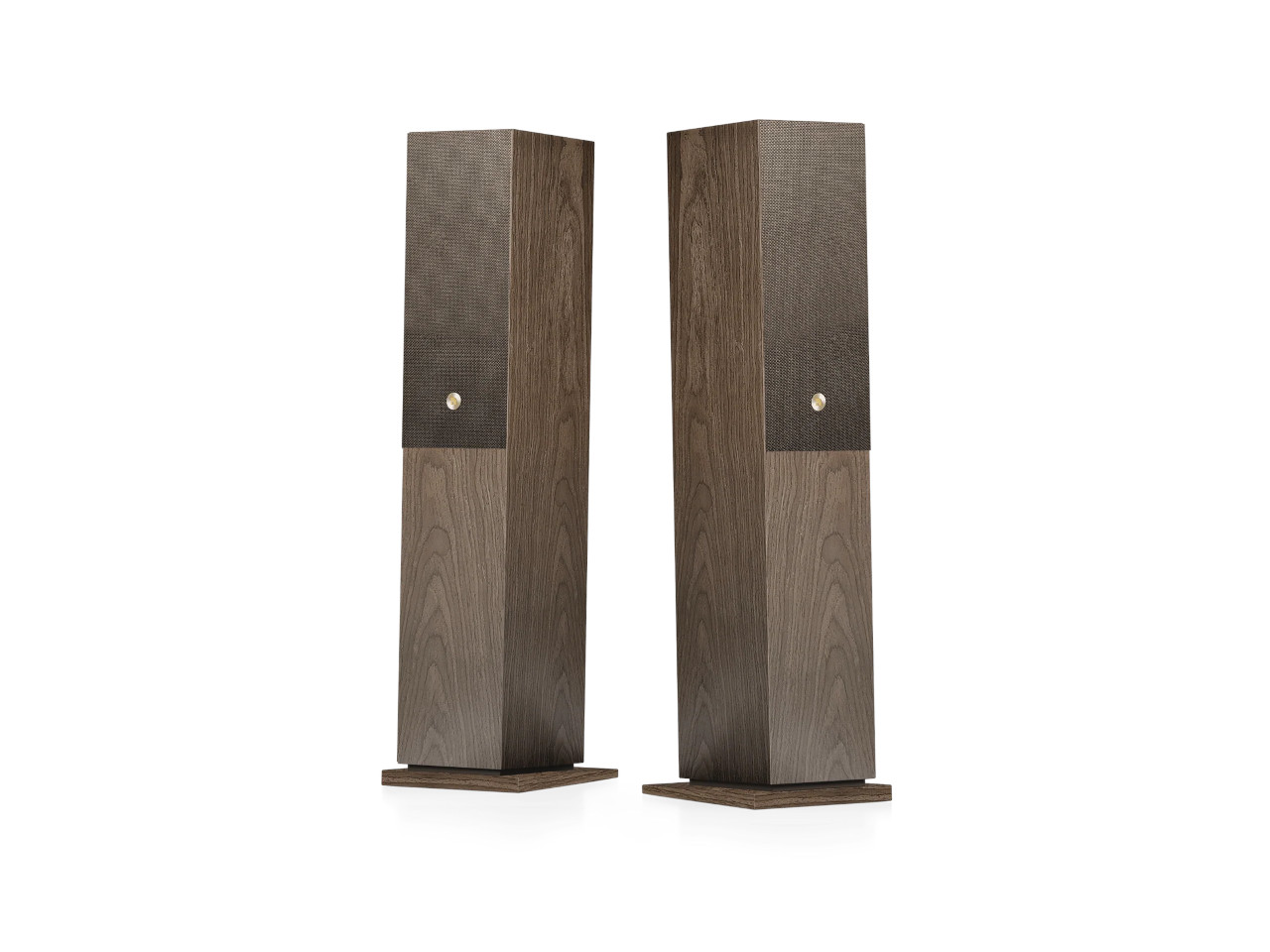 Standlautsprecher, Holz, Braun, Kassettensockel, Gitterfront