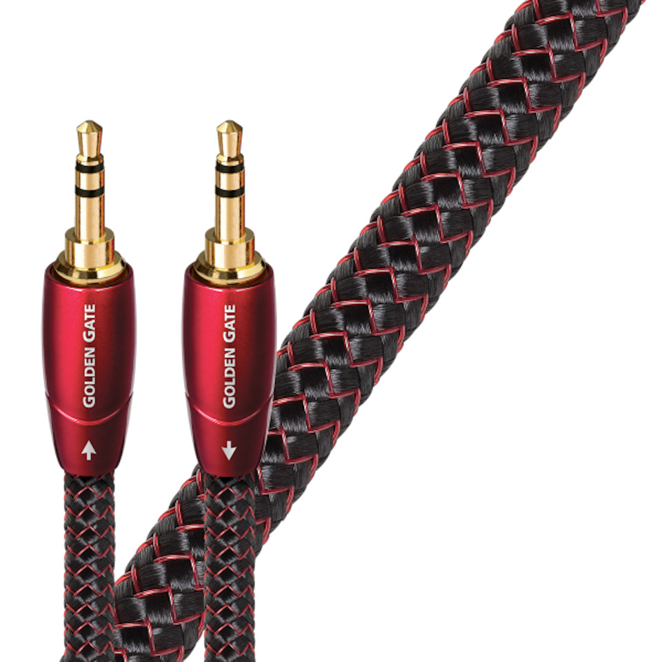 3.5mm Plug, Aux Cable, Braided Cable, Red Connectors, Gold Plated