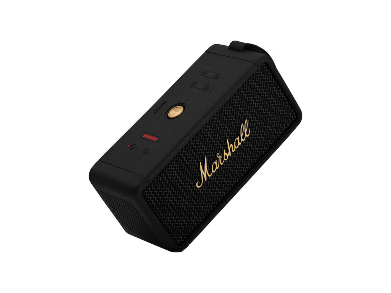 Bluetooth-Lautsprecher, tragbarer Lautsprecher, Marshall-Logo, Schwarz, Gitteroberfläche