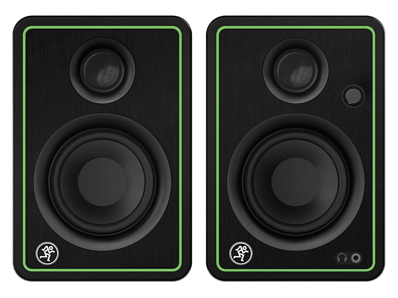 lautsprecher, 2.0 stereo, pc-lautsprecher, schwarz, grün-accent