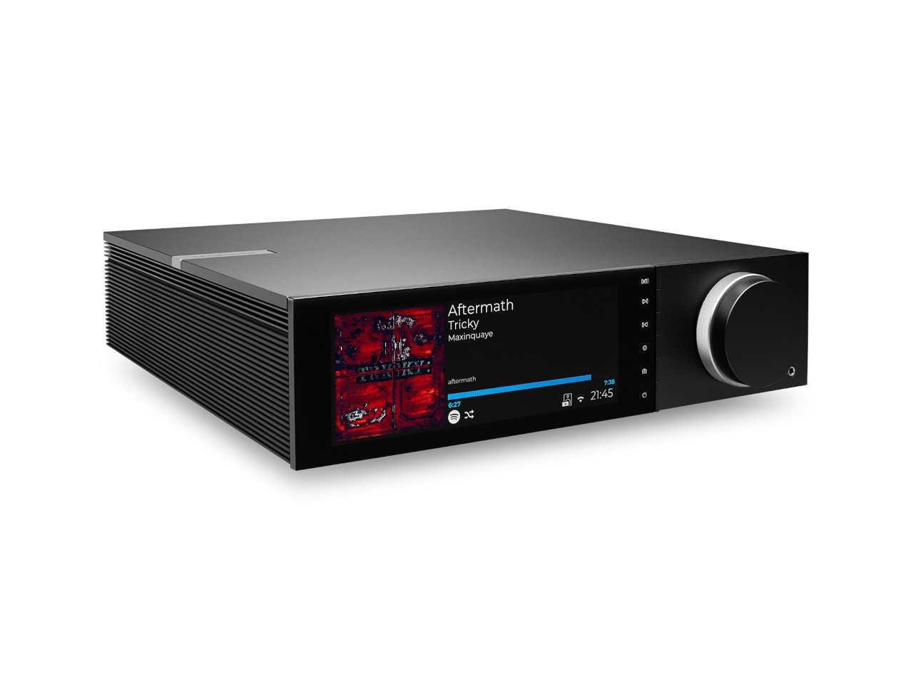 audiophile amp, stereo amplifier, rack-mountable, digital display, knob control