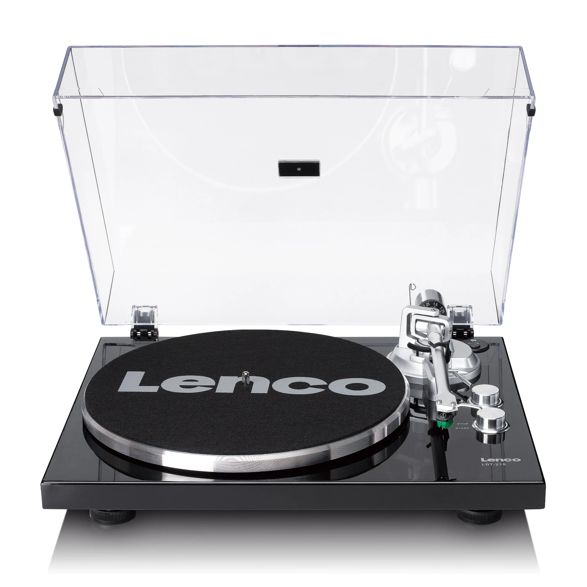 Plattenspieler, Turntable, Lenco, Schwarz, Transparentes Gehäuse
