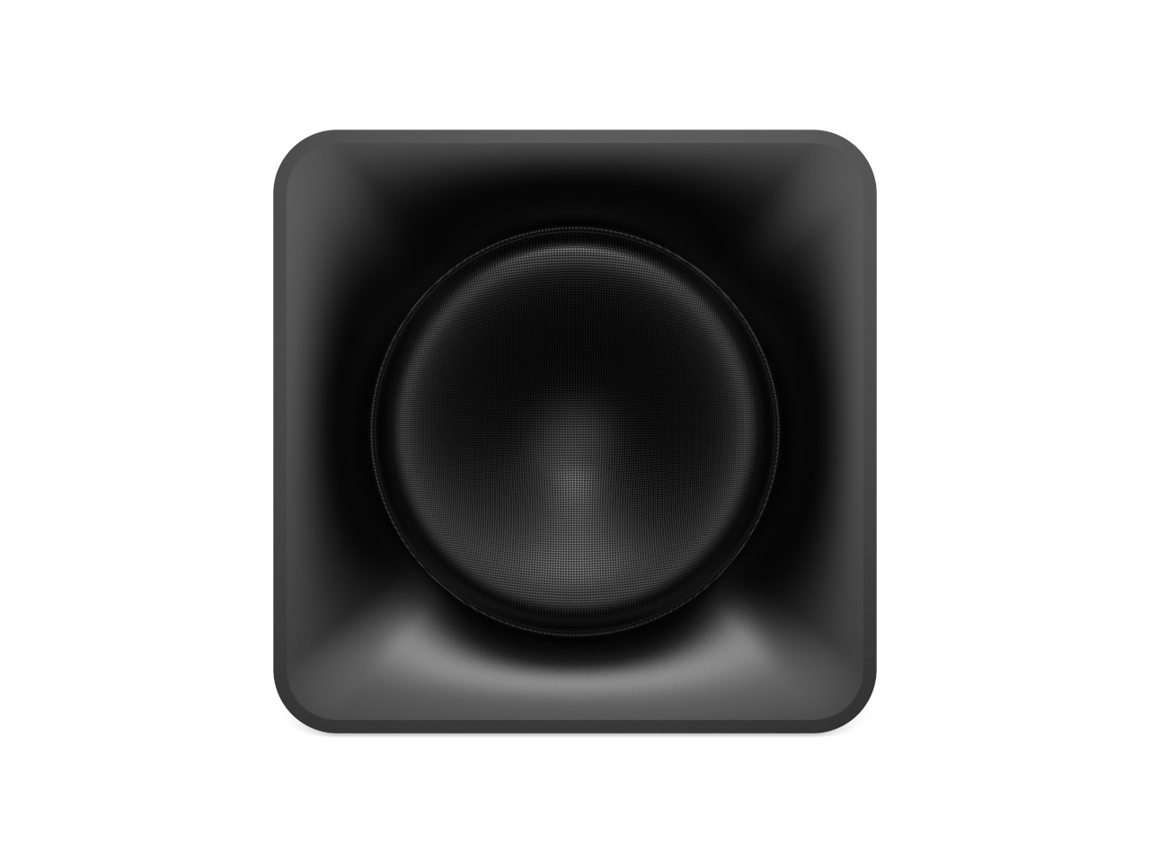 subwoofer, woofer, lautsprecher, rund, schwarz