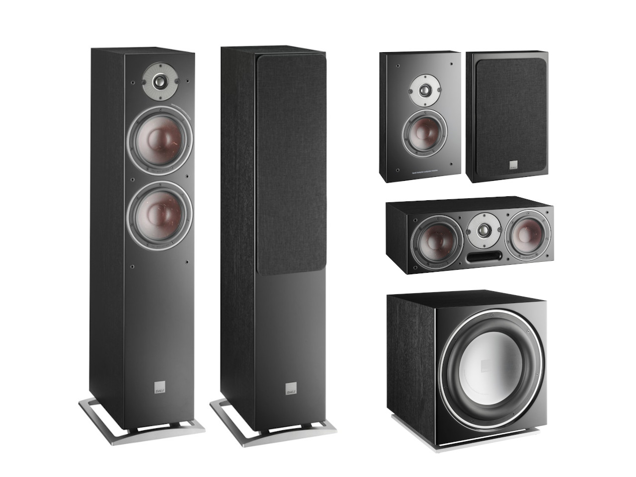 Lautsprecher, Standlautsprecher, 3-Wege, Schwarz, Kabelanschlussfrei