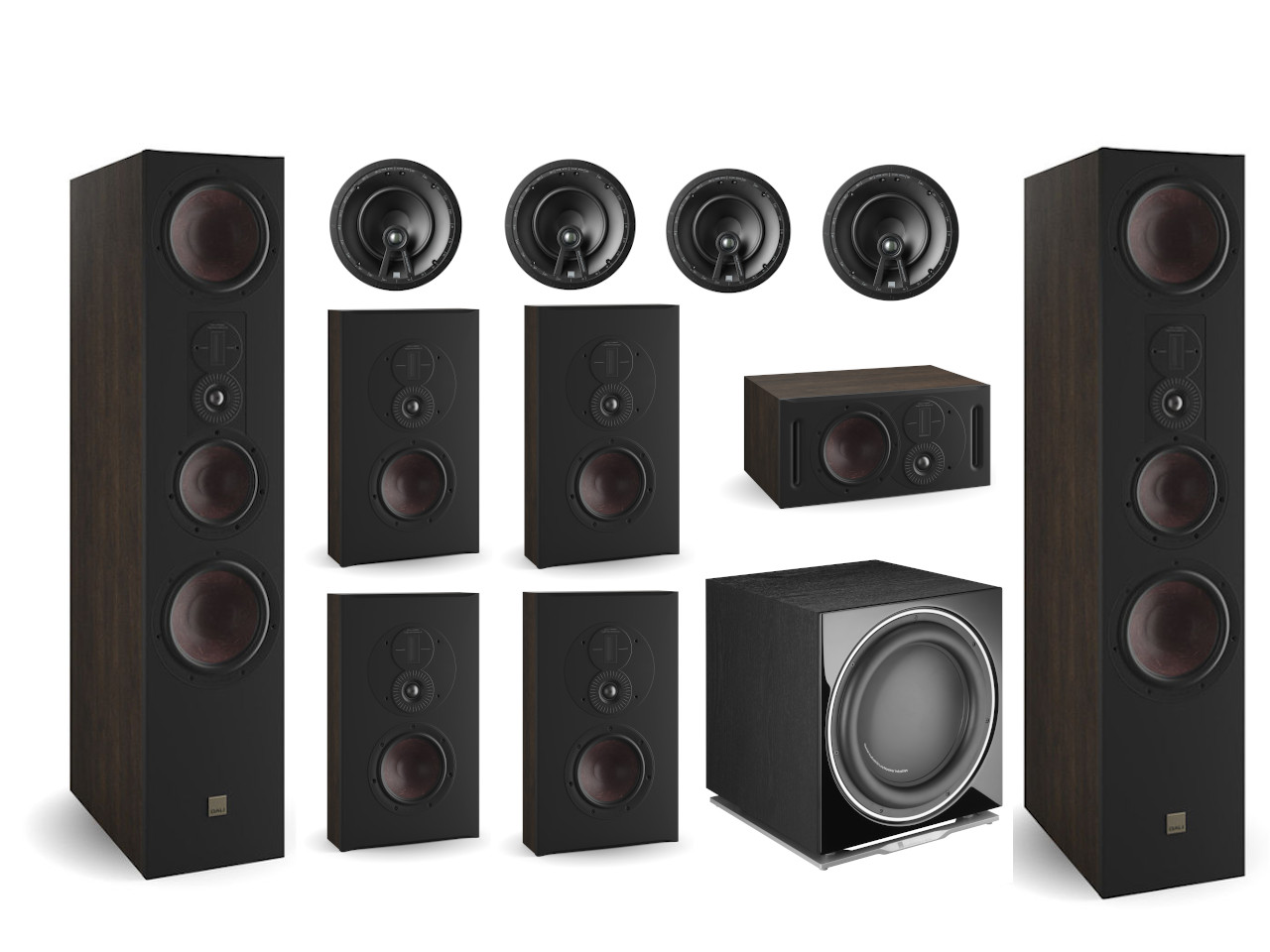 lautsprecher, hi-fi, surround, komponenten, set