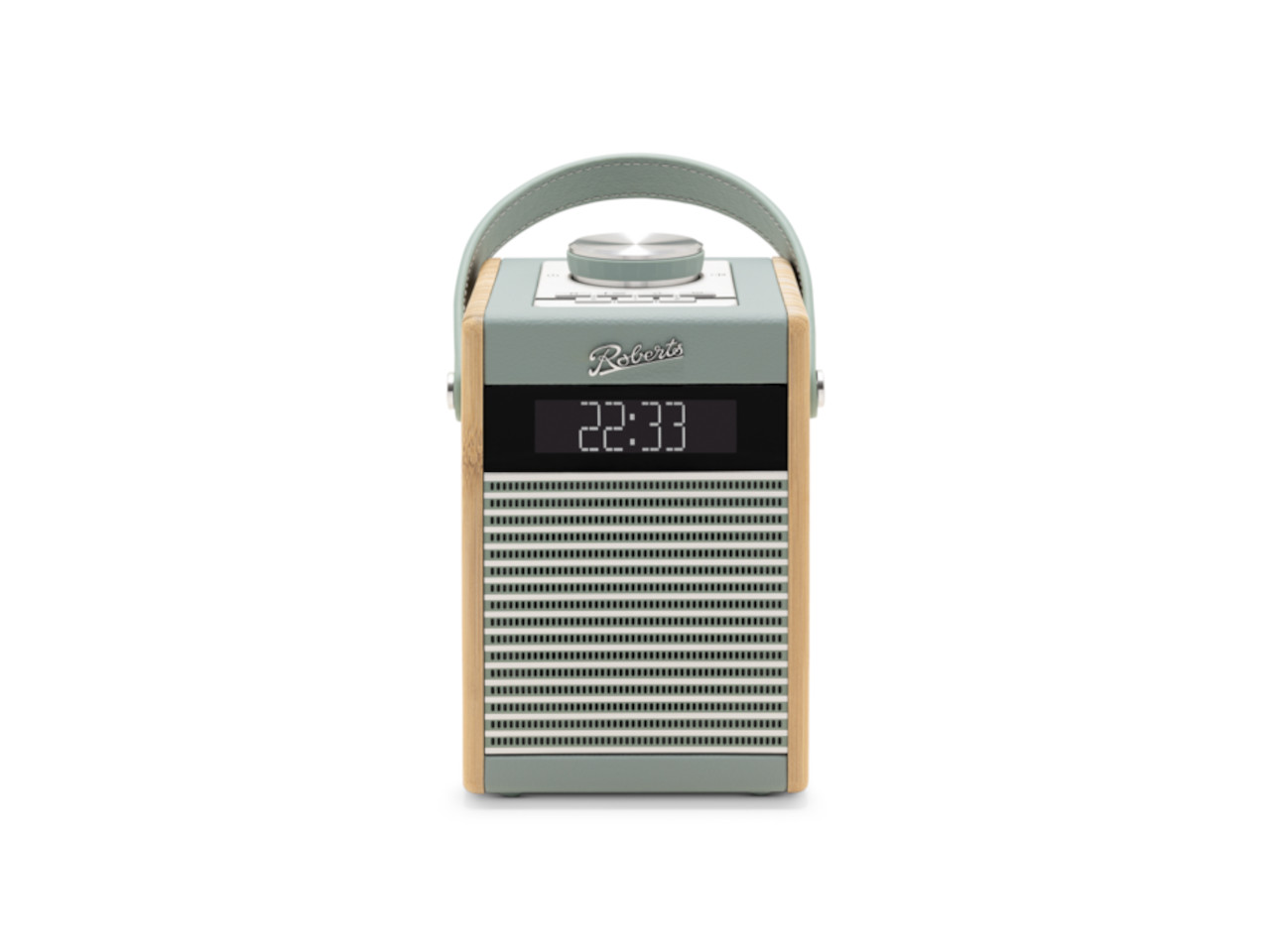 portables Radio, Digitalanzeige, Holzseitenteile, Tragegriff, Retro-Design