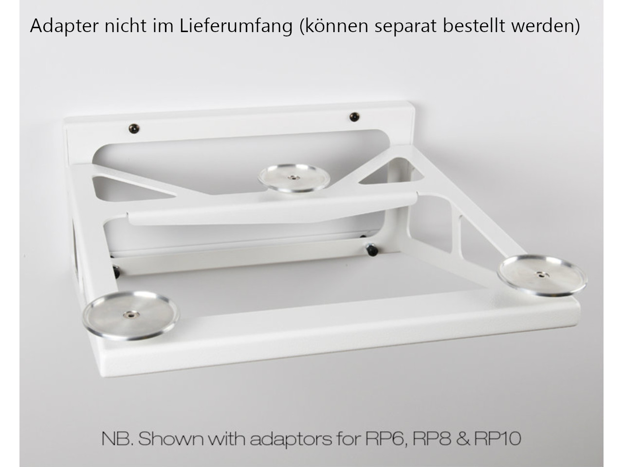 Montagehalter, Wandhalter, Adapter, Metallscheibe, weißer Rahmen