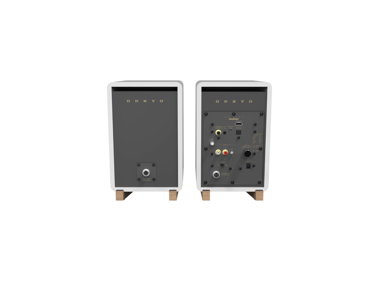 aktivlautsprecher, hifi, lautsprecherpaar, backside, anschlusselemente
