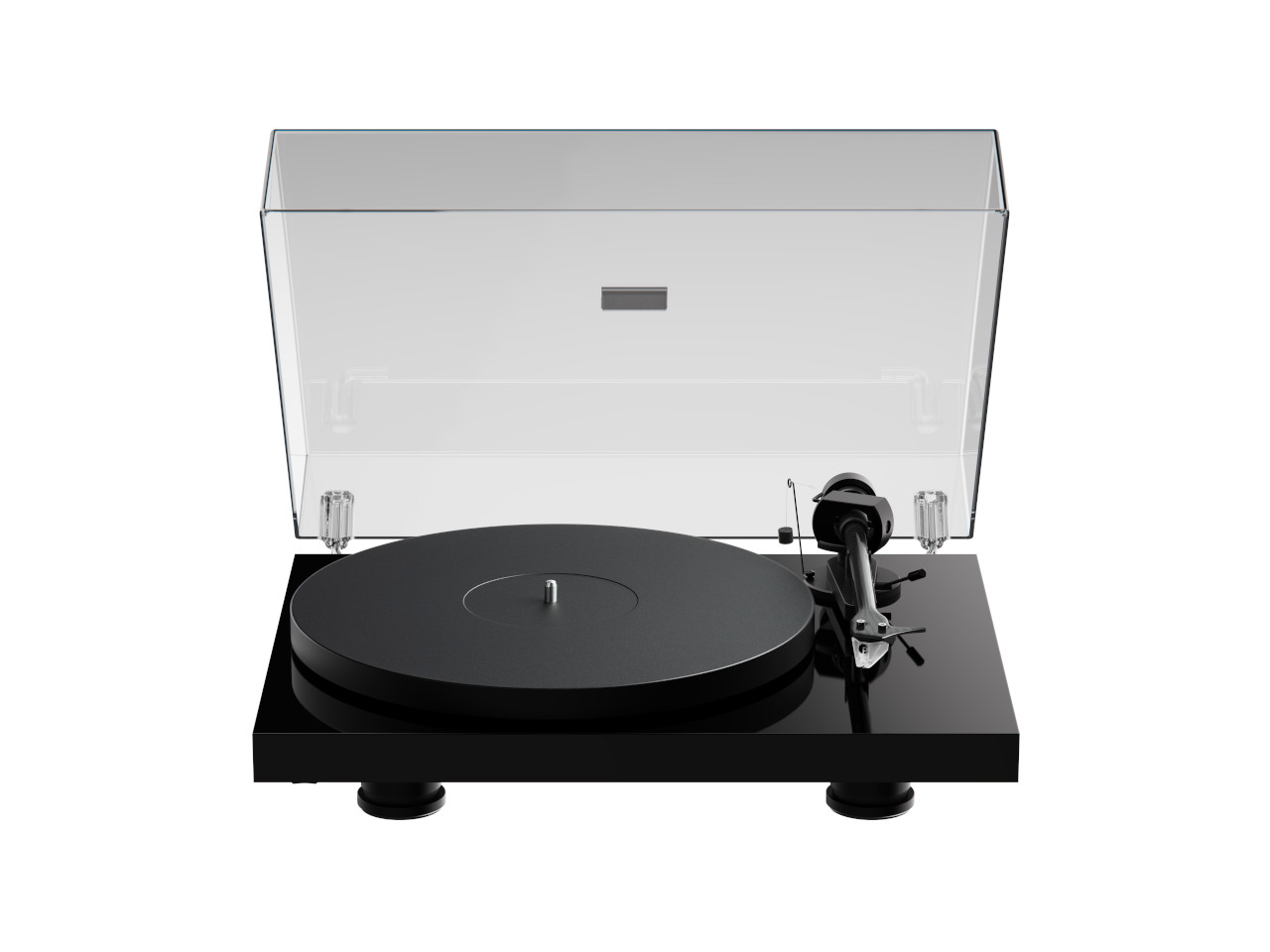 Plattenspieler, Turntable, Schwarz,  Platte, Abdeckhaube