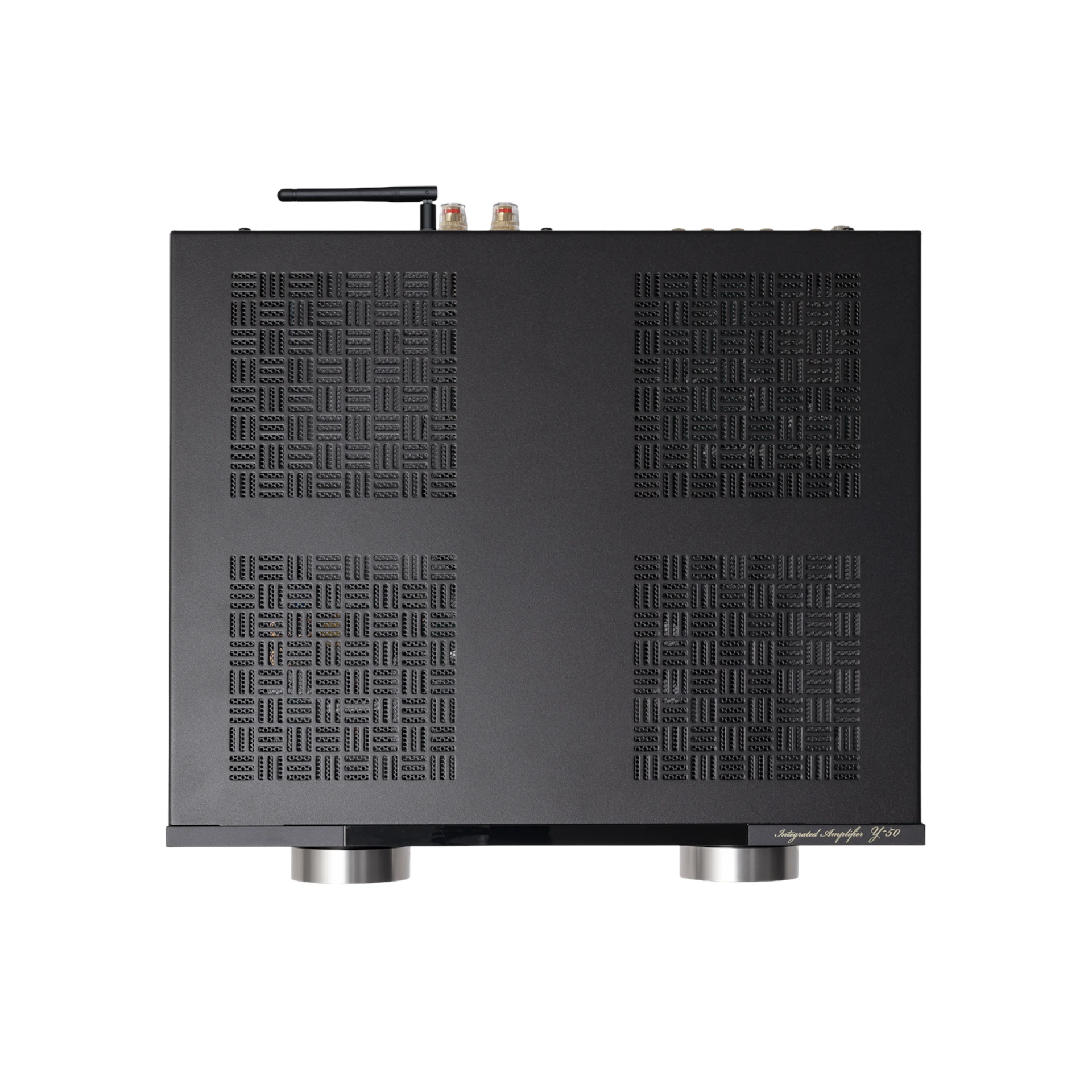 amp chassis, schwarz, belüftete seiten, verstärker, feet anti-vibration