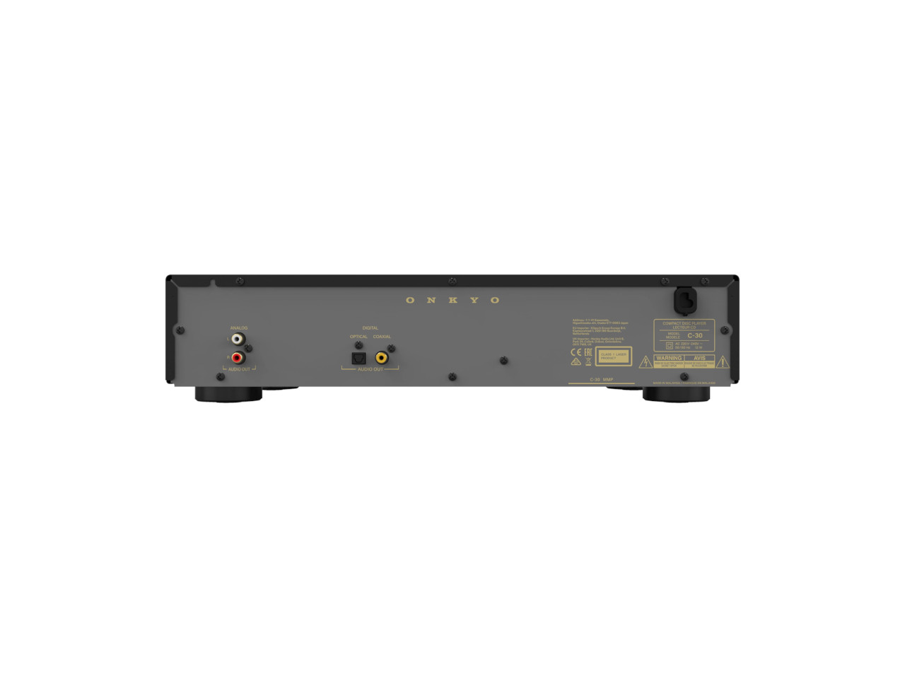 Hifi-Verstärker, Rückseite, Analogeingänge, Coaxial, Line-Ausgänge
