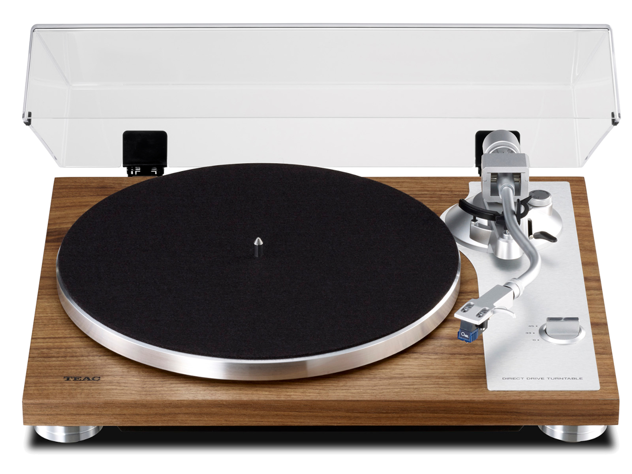 Plattenspieler, Turntable, Holzplatte, Tonarm, Plattenauflage