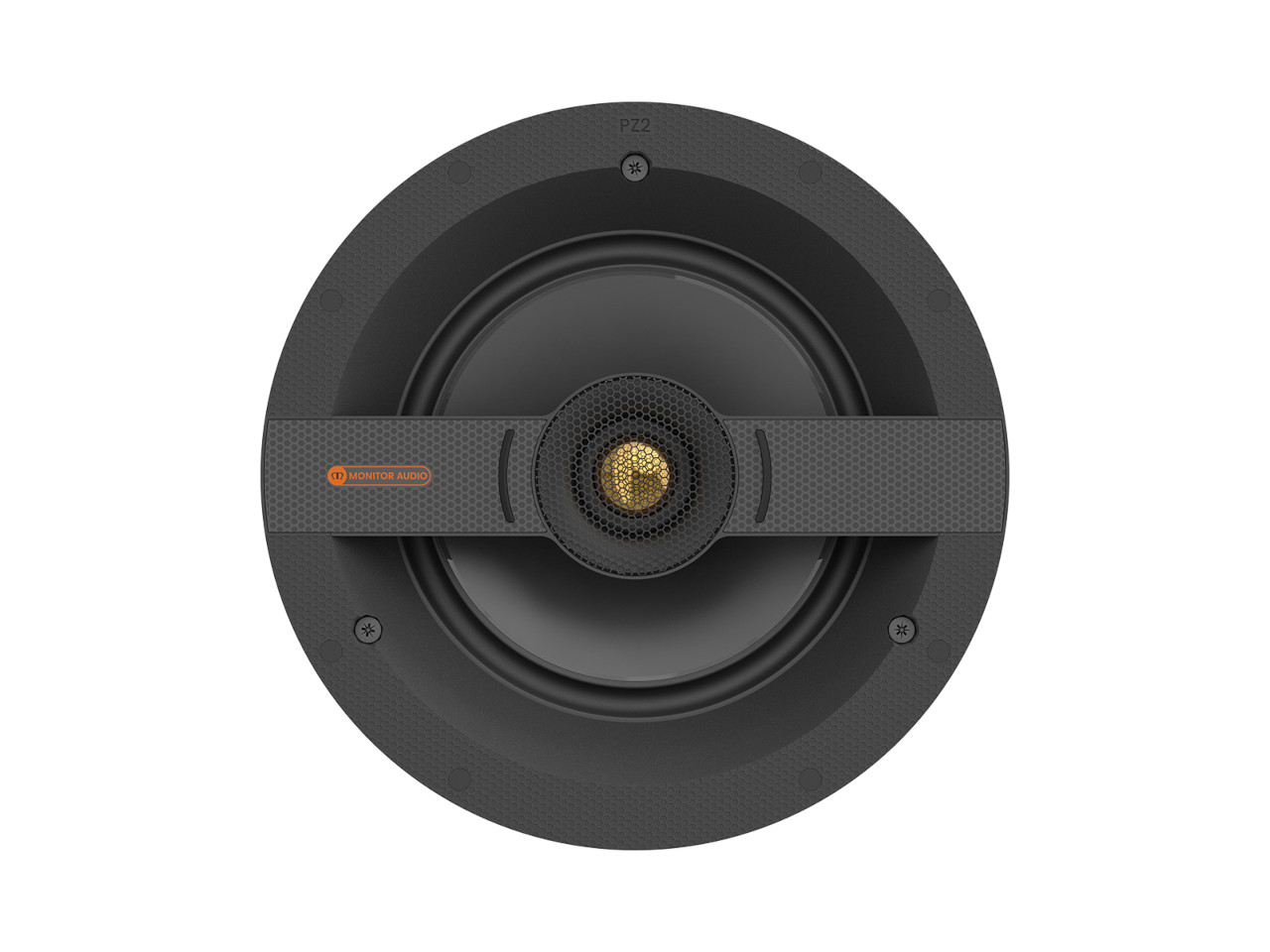 Wandlausgang Lautsprecher, runder Lautsprecher, Tweeter, Gitter, Monitor Audio Logo
