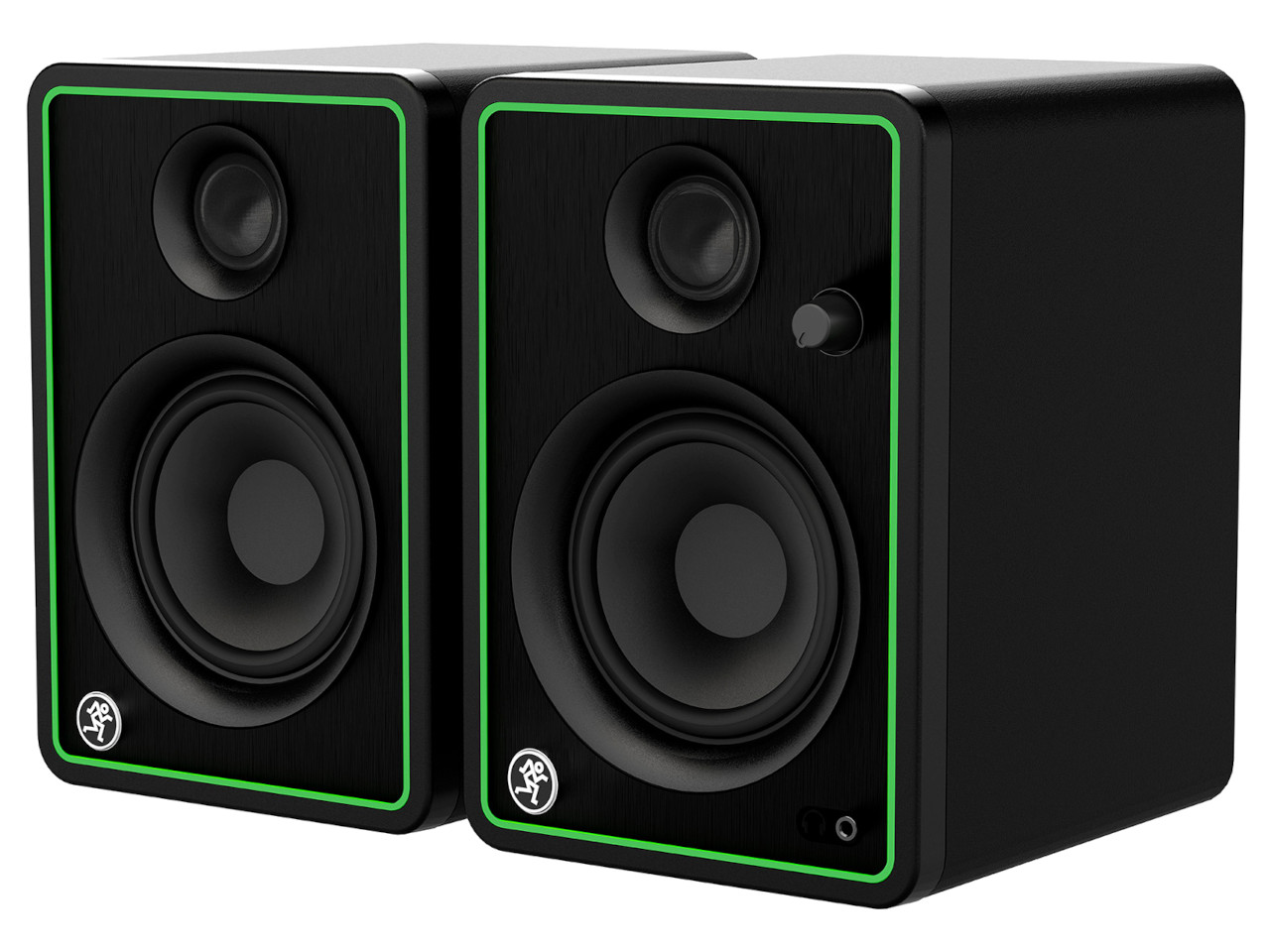 Lautsprecher, Stereo, 2-Wege, Kunststoffgehäuse, Grüne Akzentuierung