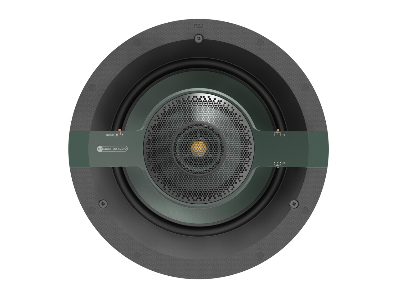 speaker, in-wall, runde, midrange, gitter