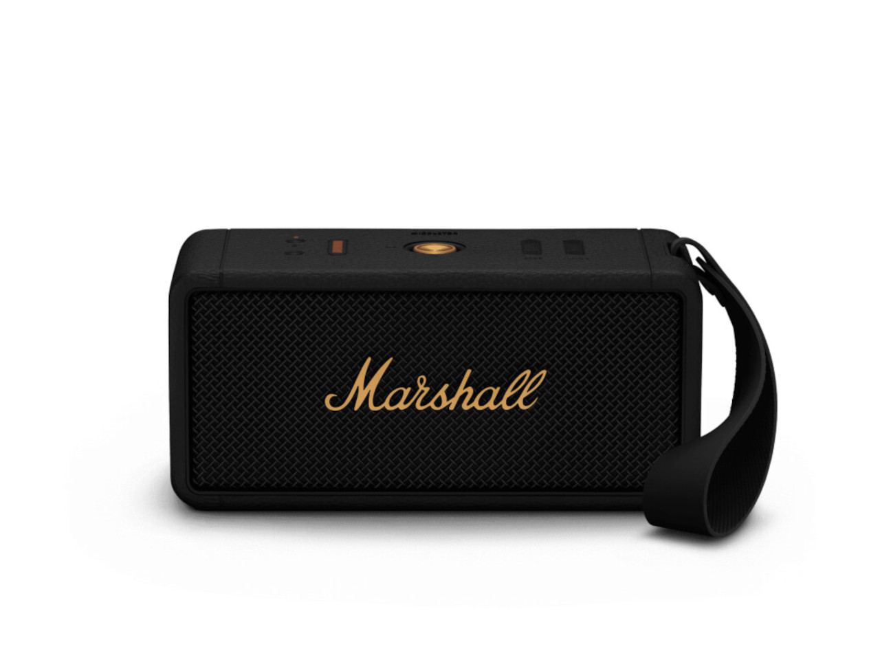Bluetooth-Lautsprecher, Marshall-Lautsprecher, tragbarer Lautsprecher, schwarzer Lautsprecher, Trageschlaufe